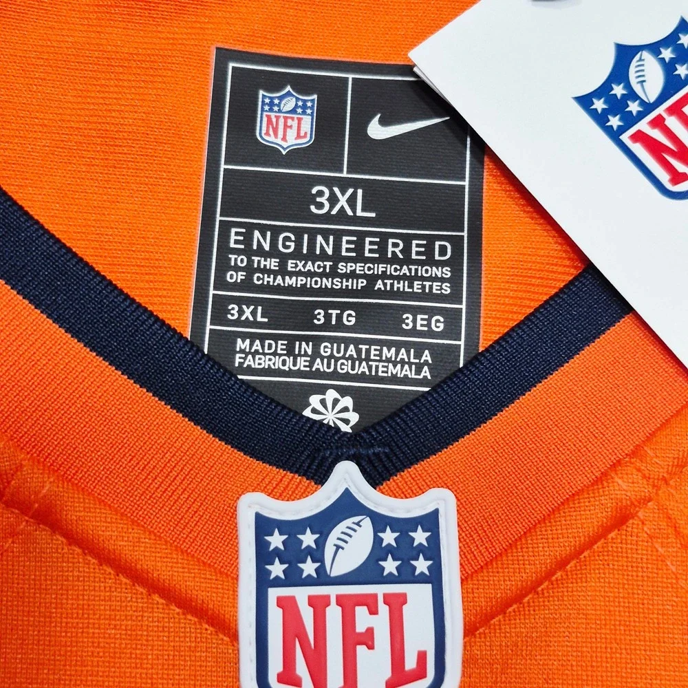 Russell Wilson Denver Broncos Nike Football Game Jersey Orange Men's Size 3XL